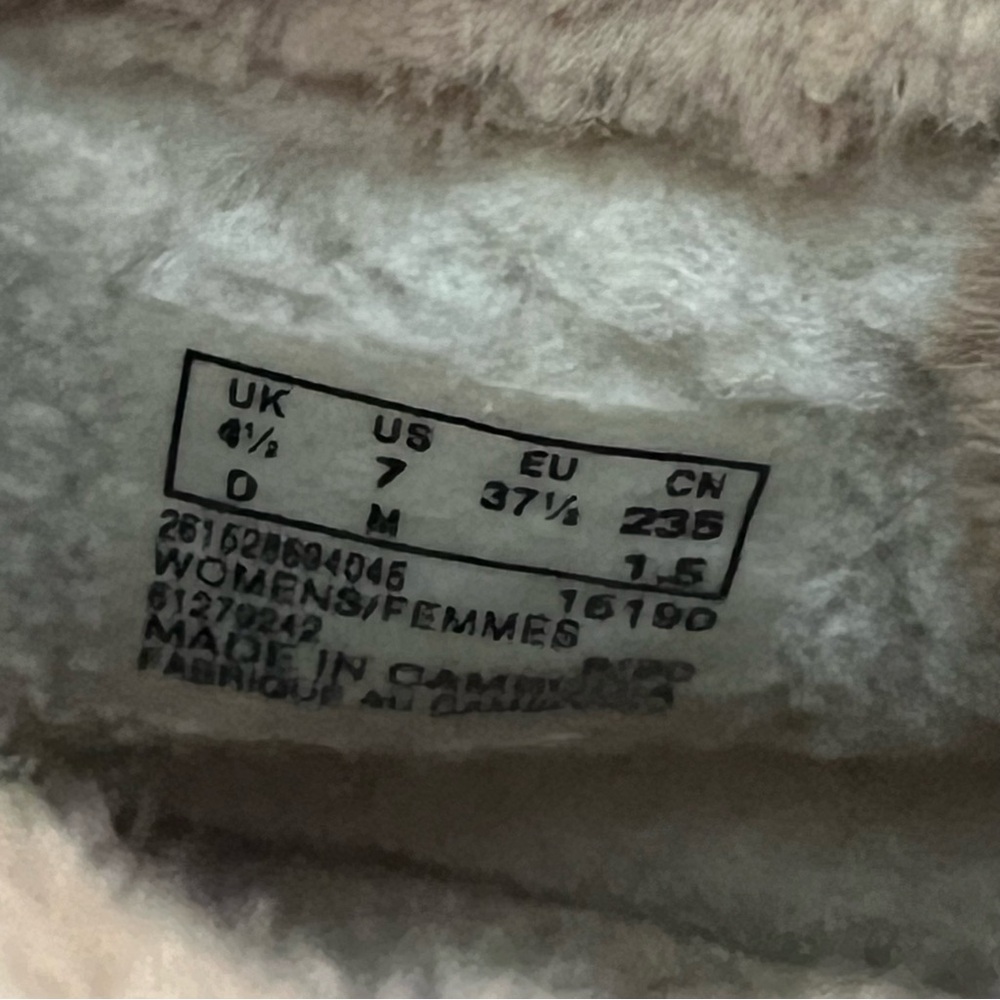 CLARKS WOMENS HERO HIKER BOOTS Dark Tan Brown Leather Sherpa 7 Shoes High Top - Picture 8 of 8